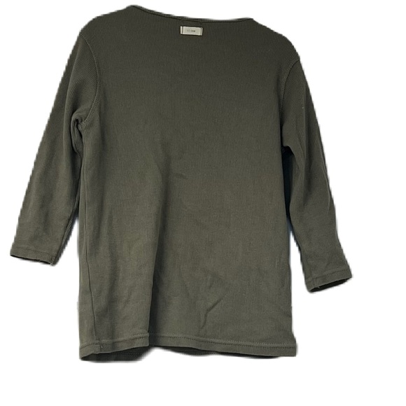 Lil legs girls sz 8 green ribbed 3/4 sleeve casual fun classic spring summer top - Picture 2 of 4